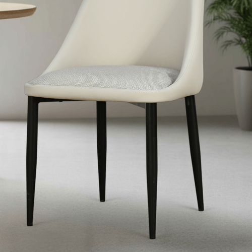 كرسي مفرد مودرن جلد مع أرجل معدنية رمادي