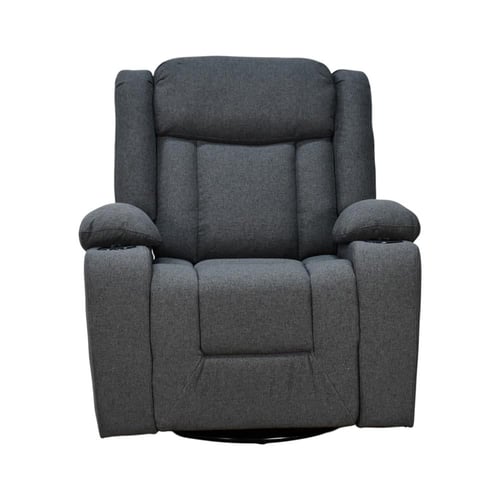 كرسي استرخاء هزاز دوار قماشي مودرن رمادي