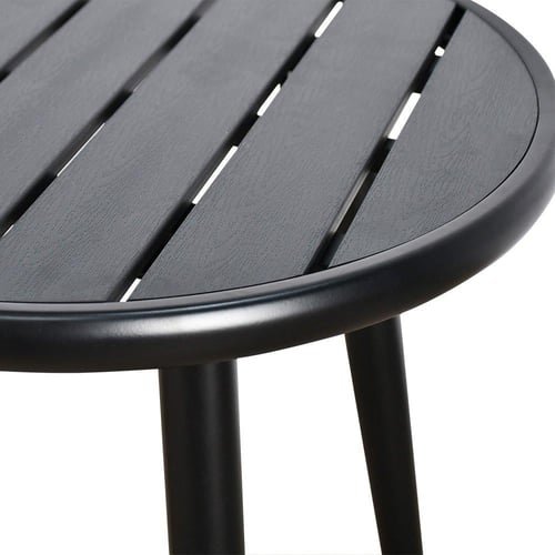 طاولة مفردة دائرية بأرجل معدنية أسود