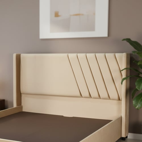 سرير خشبي بتنجيد مخملي فاخر 180×200سم