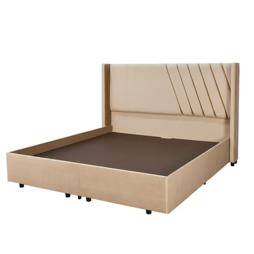 سرير خشبي بتنجيد مخملي فاخر 180×200سم