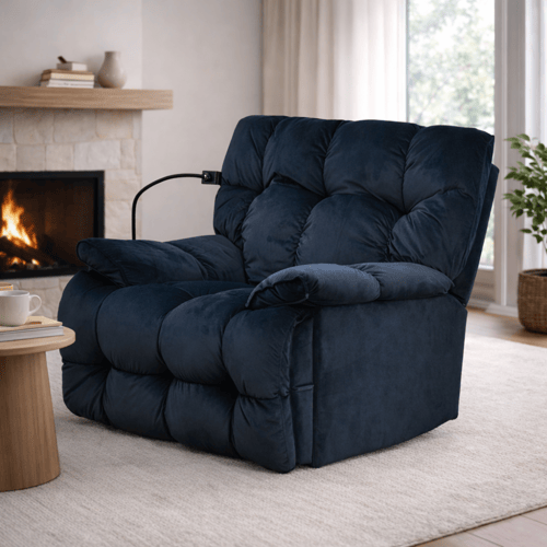 كرسي الغيمة استرخاء فخم هزاز دوار بحامل جوال اسود