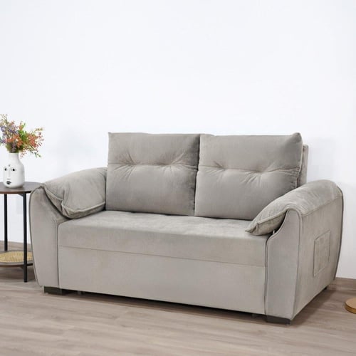 كنبة قابلة للتعديل إلى سرير - رمادي فضي