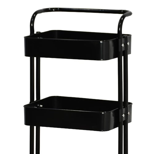 وحدة رفوف متحركة معدنية 4 أدوار أسود