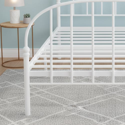 هيكل سرير معدني أبيض 180×200 سم