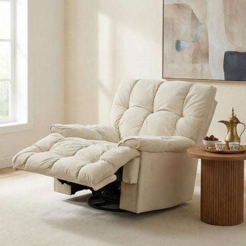 كرسي الغيمة استرخاء فخم هزاز دوار بحامل جوال بيج