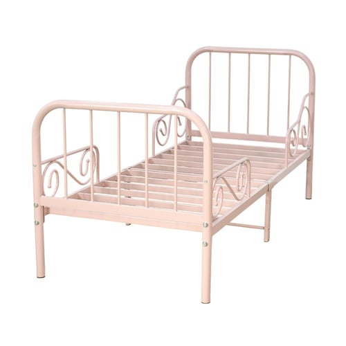 سرير معدني وردي 80×170 سم