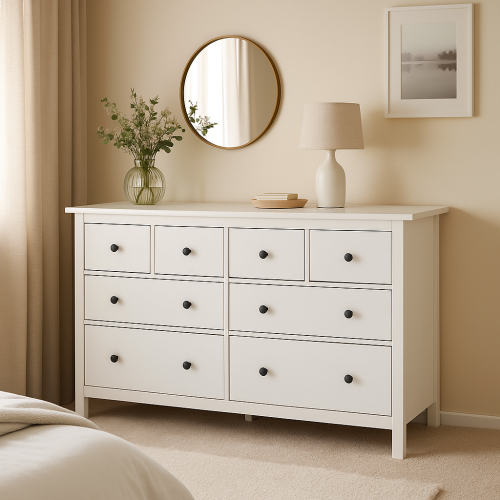 خزانة بـ 8 أدراج أبيض ‎160x96 سم‏