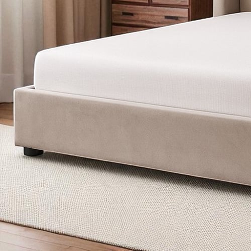 سرير خشبي بتنجيد مخملي 140×200 سم