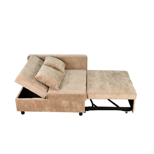 كنب سرير فخم مع تخزين بني