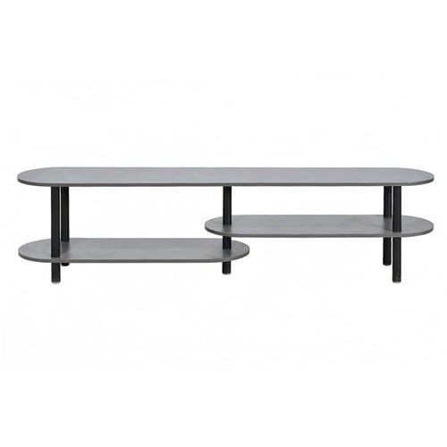 وحدة تلفاز مودرن خشب بهيكل معدني رمادي 180 سم