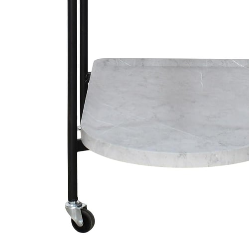 عربة تقديم عصرية من الخشب والمعدن رمادي