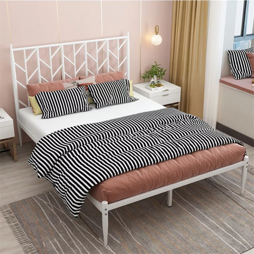 سرير معدني 200x180 سم ابيض اغصان