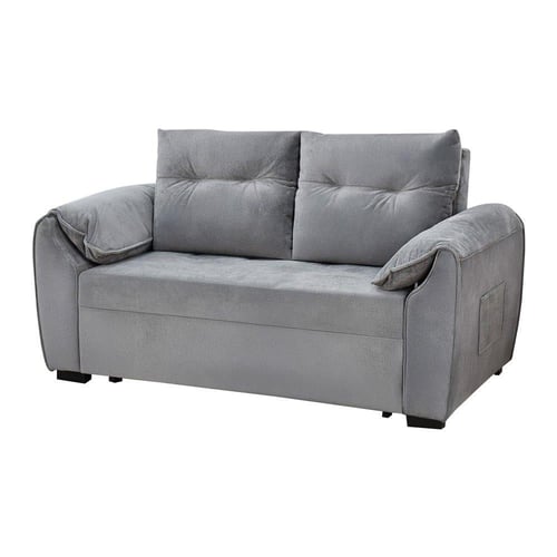 كنبة قابلة للتعديل إلى سرير -رمادي