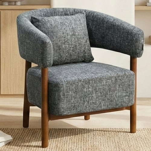 كرسي مفرد فخم قماش بهيكل خشبي مودرن