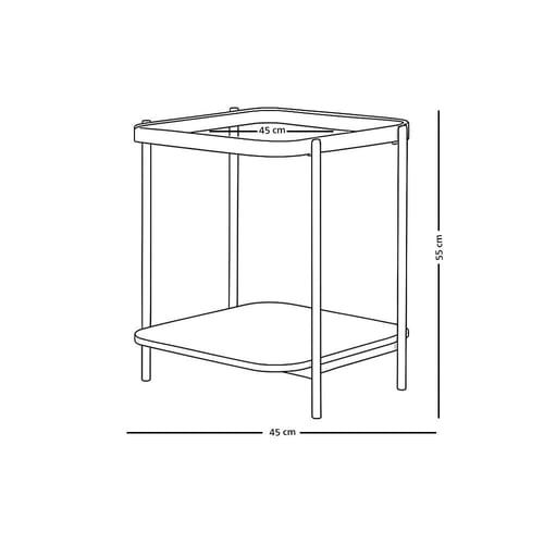 طاولة خدمة 2 دور سطح زجاجي بني