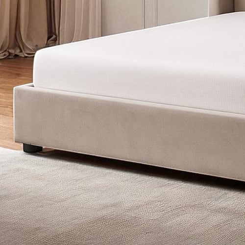 سرير خشبي بتنجيد مخملي 120×200 سم