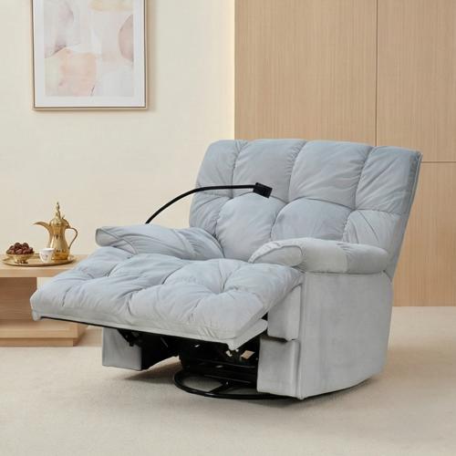 كرسي الغيمة استرخاء فخم هزاز دوار بحامل جوال رمادي...