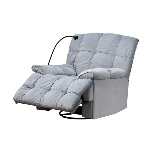 كرسي الغيمة استرخاء فخم هزاز دوار بحامل جوال رصاصي