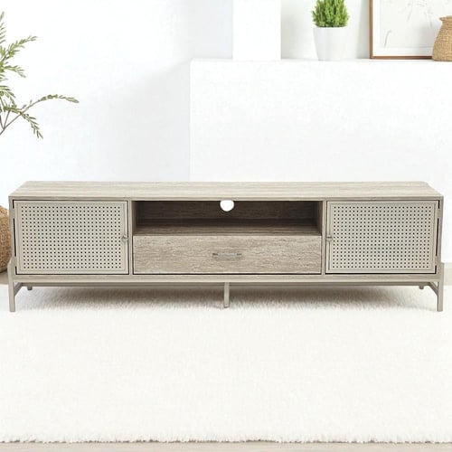 وحدة تلفاز خشبية مودرن بيج 180 سم