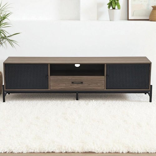 وحدة تلفاز مودرن خشبية بني 160 سم