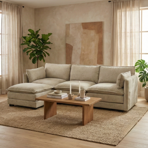 كنبة زاوية مودرن قماش عملية كوفي