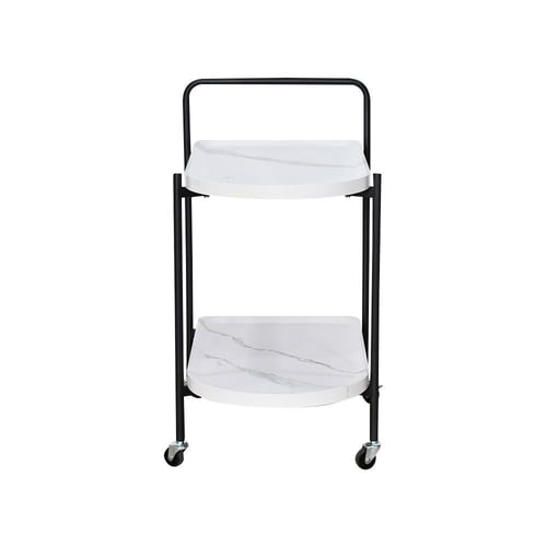 عربة تقديم عصرية من الخشب والمعدن ابيض