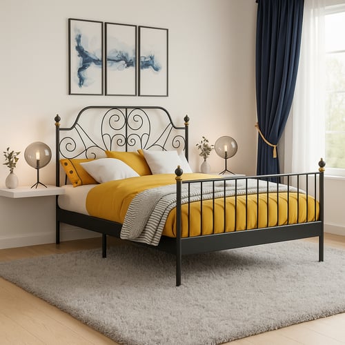 هيكل سرير نافيرا اسود 140x200 سم