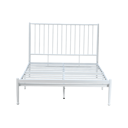 هيكل سرير معدني أبيض 200×140 سم