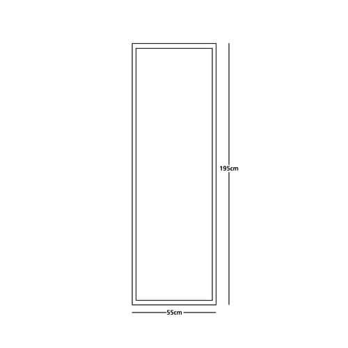مرآة حائط بإطار أسود 55×195سم