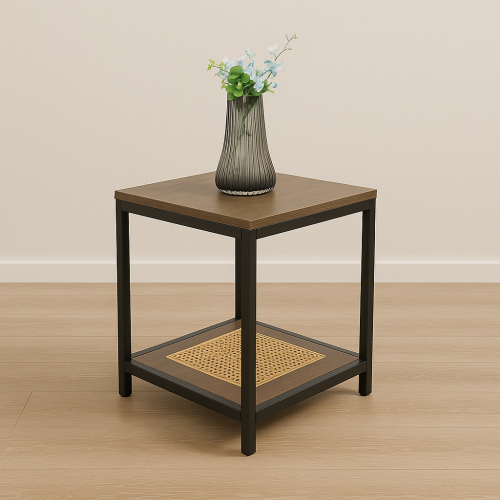 طاولة خدمة من الخشب والراتان2 دور