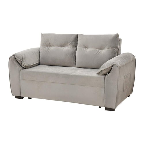 كنبة قابلة للتعديل إلى سرير - رمادي فضي