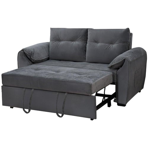 كنبة قابلة للتعديل إلى سرير - رمادي غامق