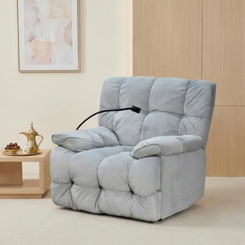 كرسي الغيمة استرخاء فخم هزاز دوار بحامل جوال رمادي...