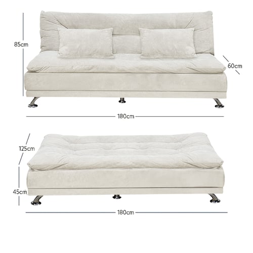 كنبة قابلة للتعديل إلى سرير - رمادي فاتح