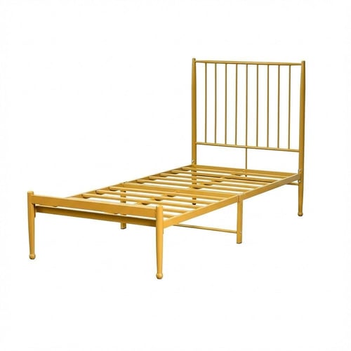 هيكل سرير معدني ذهبي أنيق 90×190 سم