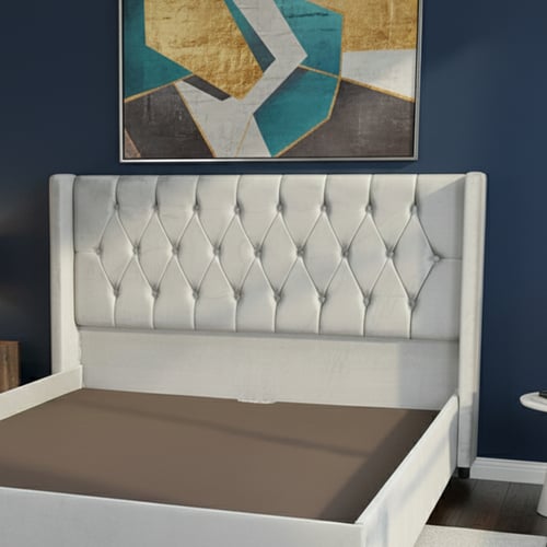 سرير خشبي بتنجيد مخملي فاخر 180×200سم