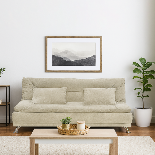 كنبة قابلة للتعديل إلى سرير - كاكي