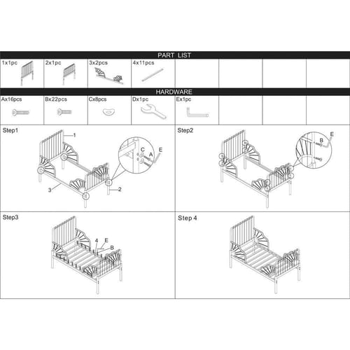 سرير معدن تيفاني بتصميم عصري 170X80 سم من نافيرا ه...