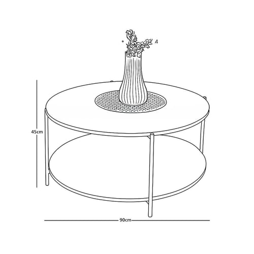 طاولة خدمة مفرد دائري - بني -2 دور