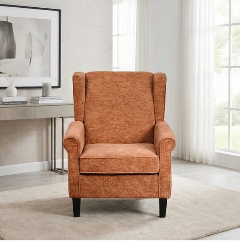 كرسي مفرد فخم قماش بهيكل خشبي مودرن هافان