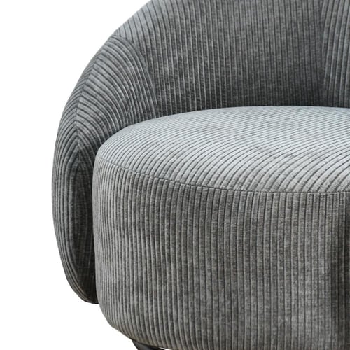 كرسي استرخاء دوار قماشي فاخر رمادي غامق