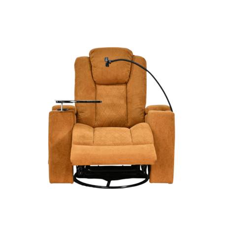 كرسي الملوك استرخاء هزاز دوار مع رف طاولة برتقالي