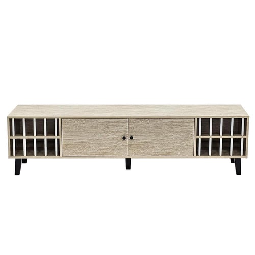 وحدة تلفاز خشبية مودرن بيج 180 سم