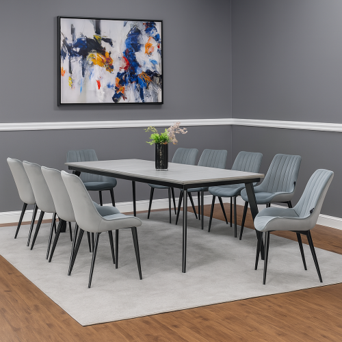 طاولة طعام خشب 10 كراسي