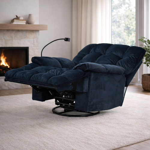 كرسي الغيمة استرخاء فخم هزاز دوار بحامل جوال اسود