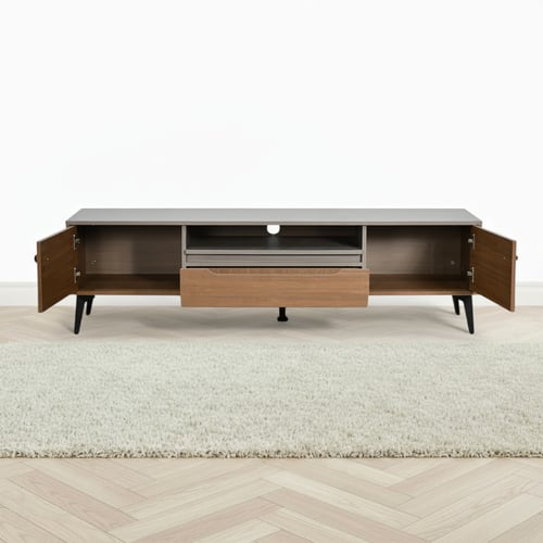 وحدة تلفاز مودرن خشبية 160 سم