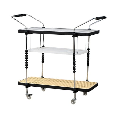 عربة تقديم 3 دور مودرن بسطح زجاجي