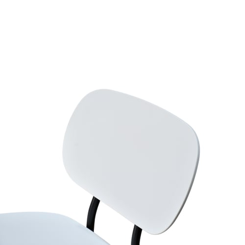 كرسي بار بلاسيتك بأرجل معدنية أبيض