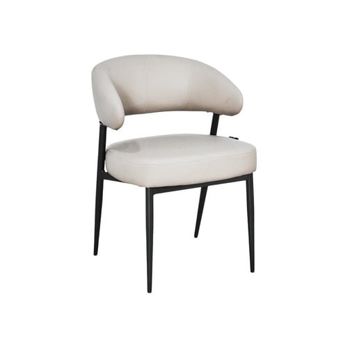 كرسي مفرد مودرن جلد بأرجل معدنية رمادي